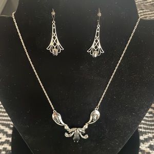 🖤vintage Black Alaskan Diamond Set titan stirling